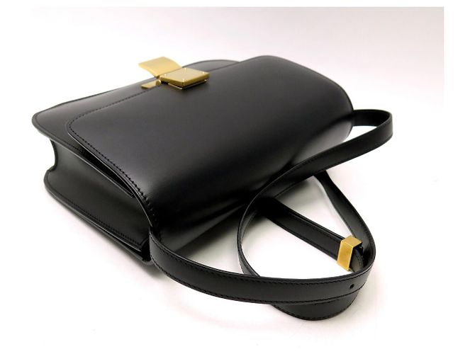 Céline BOLSA DE MÃO CELINE CLASSIC MEDIUM EM COURO BOX PRETO COM ALÇA TIRACÓLOS - vista 4