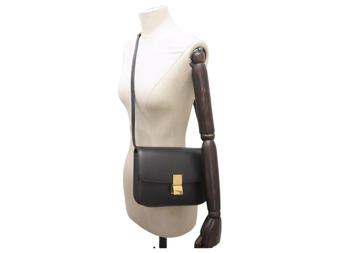 Céline BOLSA DE MÃO CELINE CLASSIC MEDIUM EM COURO BOX PRETO COM ALÇA TIRACÓLOS - vista 5