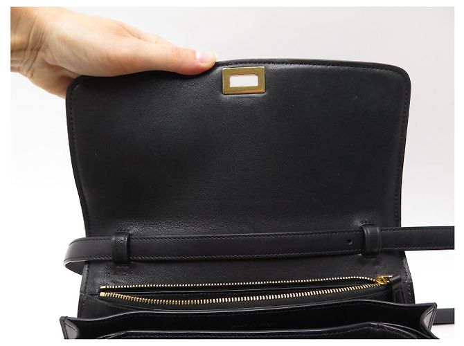 Céline BOLSA DE MÃO CELINE CLASSIC MEDIUM EM COURO BOX PRETO COM ALÇA TIRACÓLOS - vista 8