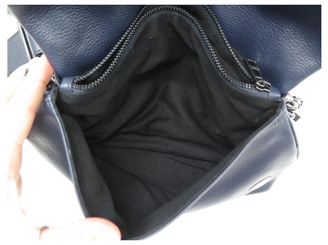 NUOVA BORSA A MANO ZADIG & VOLTAIRE ROCKY II PELLE GRANAZZATA BLU BORSA A TRACCOLLA - vista 13