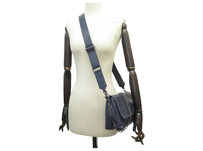 NUOVA BORSA A MANO ZADIG & VOLTAIRE ROCKY II PELLE GRANAZZATA BLU BORSA A TRACCOLLA - vista 9