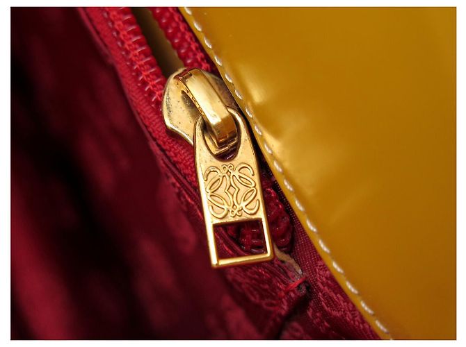 NUOVA BORSA A MANO LOEWE POCHETTE MANICO IN PELLE GIALLO SENAPE CLUTCH BAG - vista 10