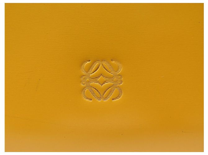 NUOVA BORSA A MANO LOEWE POCHETTE MANICO IN PELLE GIALLO SENAPE CLUTCH BAG - vista 7