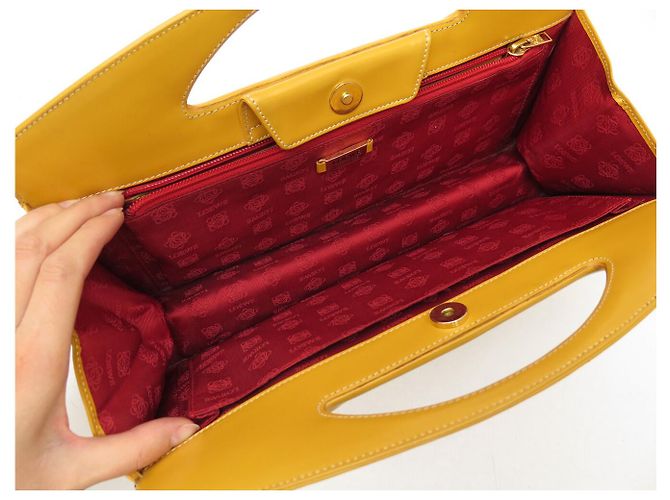 NUOVA BORSA A MANO LOEWE POCHETTE MANICO IN PELLE GIALLO SENAPE CLUTCH BAG - vista 8