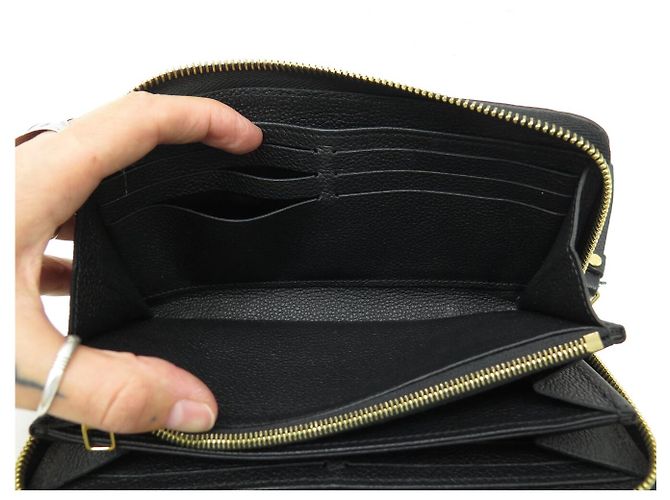 NEUE LOUIS VUITTON ZIPPY WALLET M61864 MONOGRAM EMPREINTE LEDER Schwarz - Ansicht 8