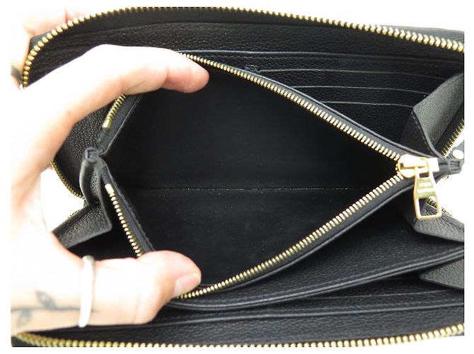 NEUE LOUIS VUITTON ZIPPY WALLET M61864 MONOGRAM EMPREINTE LEDER Schwarz - Ansicht 9