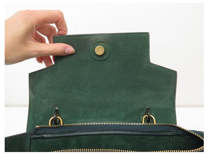 Céline BORSA A MANO CELINE BELT MICRO 189153ZVA IN PELLE GRANA VERDE BORSA A TRACCOLLA - vista 9