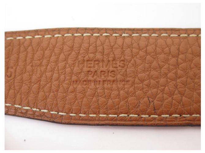 Hermès LIEN HERMES GÜRTEL 32MM AUS REVERSIBLEM LEDER TOGO GOLD BOX NOIR T95 BELT - Ansicht 12