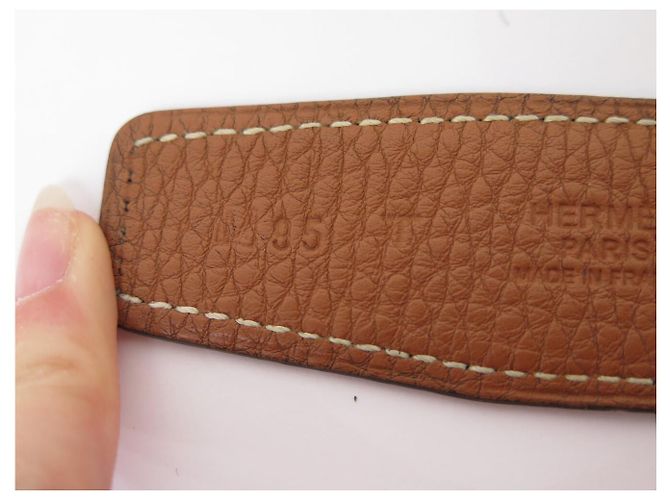 Hermès LIEN HERMES GÜRTEL 32MM AUS REVERSIBLEM LEDER TOGO GOLD BOX NOIR T95 BELT - Ansicht 13