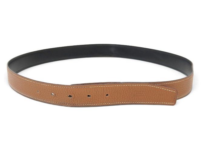 Hermès LIEN HERMES GÜRTEL 32MM AUS REVERSIBLEM LEDER TOGO GOLD BOX NOIR T95 BELT - Ansicht 6