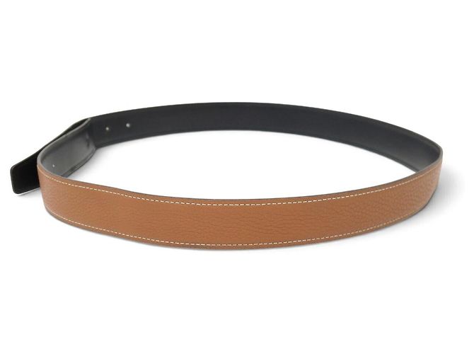 Hermès LIEN HERMES GÜRTEL 32MM AUS REVERSIBLEM LEDER TOGO GOLD BOX NOIR T95 BELT - Ansicht 7