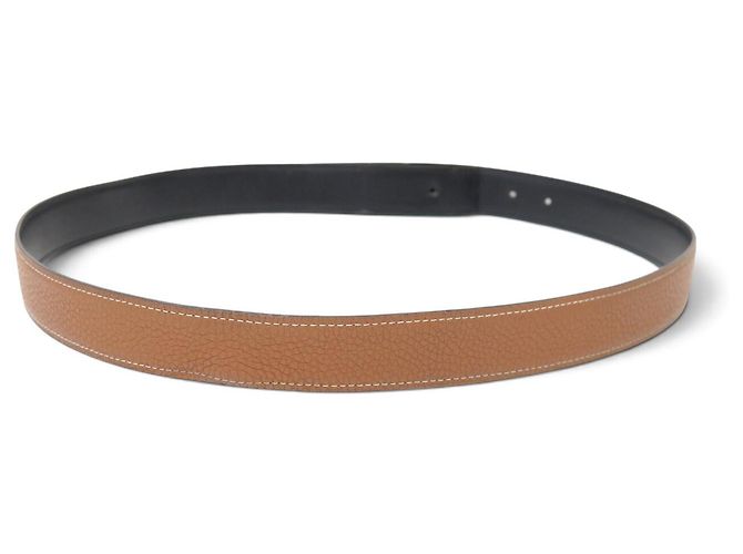 Hermès LIEN HERMES GÜRTEL 32MM AUS REVERSIBLEM LEDER TOGO GOLD BOX NOIR T95 BELT - Ansicht 8