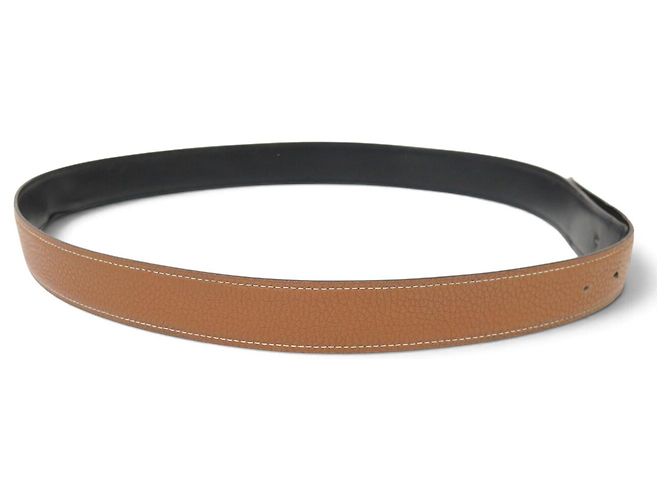 Hermès LIEN HERMES GÜRTEL 32MM AUS REVERSIBLEM LEDER TOGO GOLD BOX NOIR T95 BELT - Ansicht 9