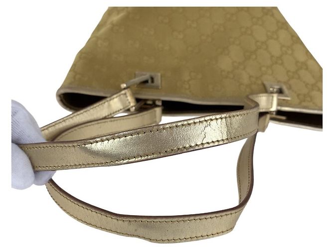 Borsa tote Gucci GG Canvas oro metallizzato - vista 6
