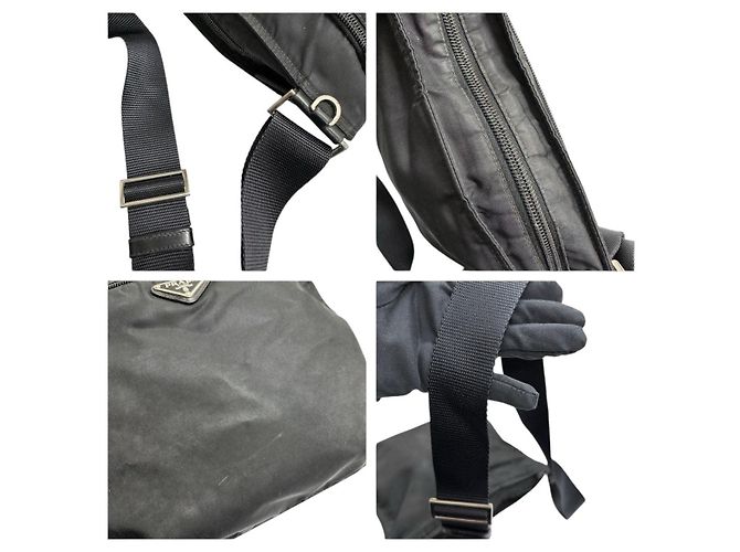 Prada Nylon Tessuto Schultertasche mit Dreiecks-Logo - Ansicht 6