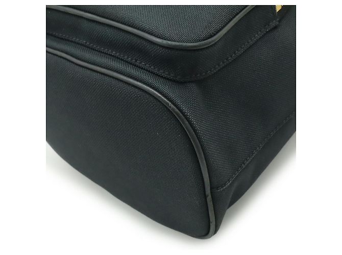 Prada Canvas Leather Logo Jacquard Bucket Bag - view 3