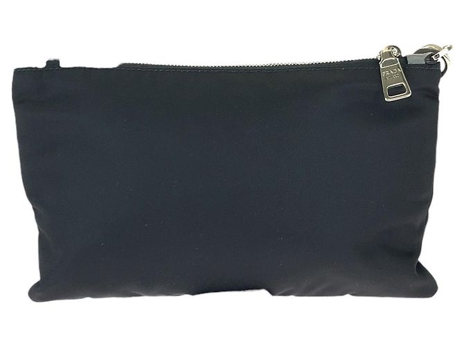 Pochette Prada en Nylon Cuir Tessuto Saffiano Logo Bleu - vue 2