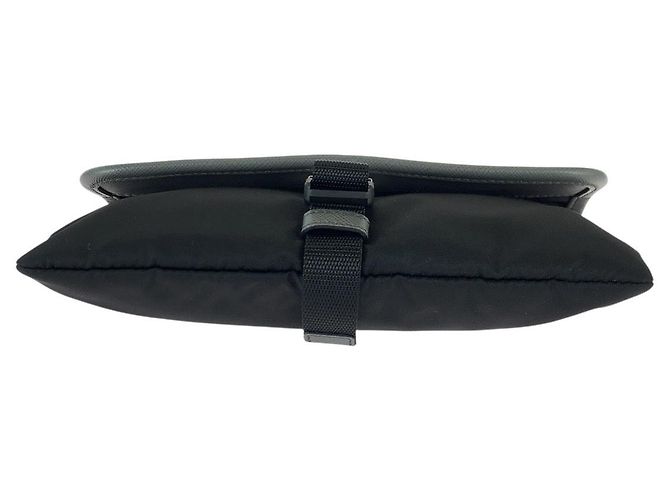 Pochette Prada en Nylon Cuir Tessuto Saffiano Logo Bleu - vue 7