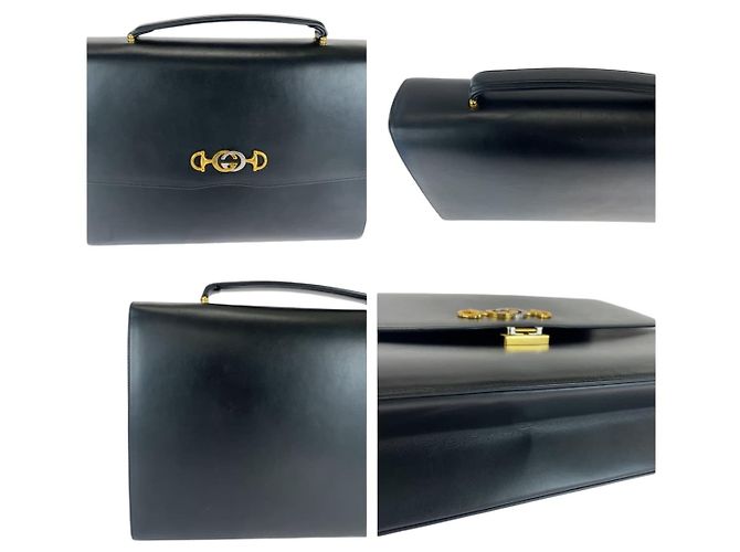 Valigetta Gucci Zumi in pelle nera - vista 5