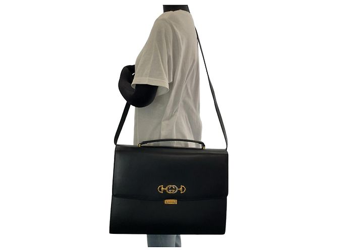 Valigetta Gucci Zumi in pelle nera - vista 7