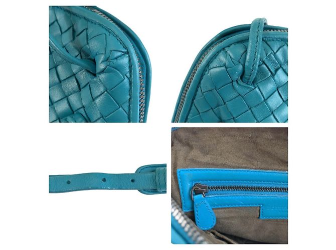 Borsa a tracolla Bottega Veneta in pelle turchese - vista 5