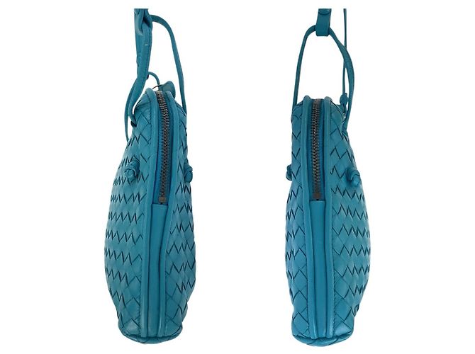 Borsa a tracolla Bottega Veneta in pelle turchese - vista 7
