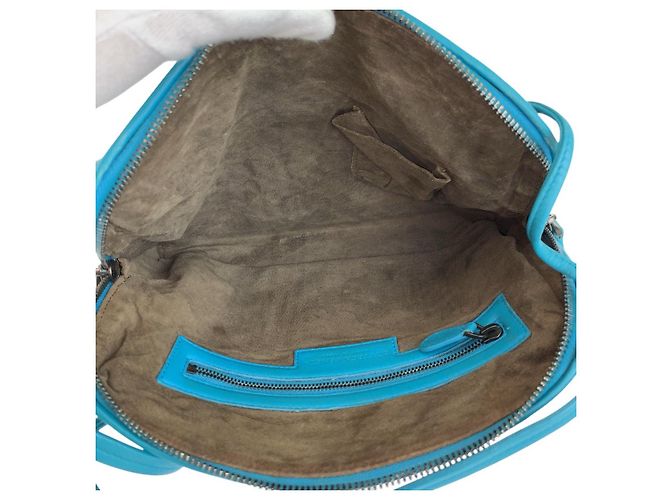 Borsa a tracolla Bottega Veneta in pelle turchese - vista 8