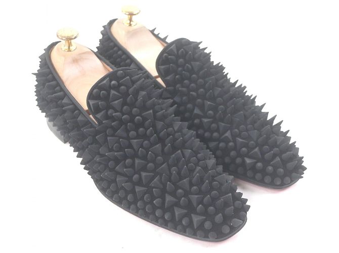 Mocassini in camoscio con borchie Christian Louboutin DANDY PIK PIK - vista 3
