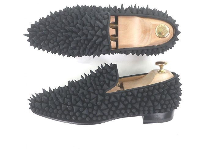 Mocassini in camoscio con borchie Christian Louboutin DANDY PIK PIK - vista 4