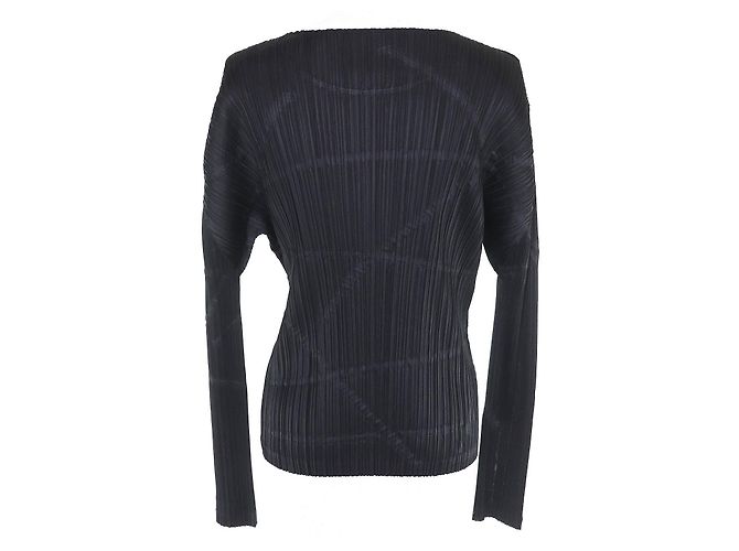 Issey Miyake PLEATS PLEASE Langarm-T-Shirt aus Polyester mit Allover-Print - Ansicht 3