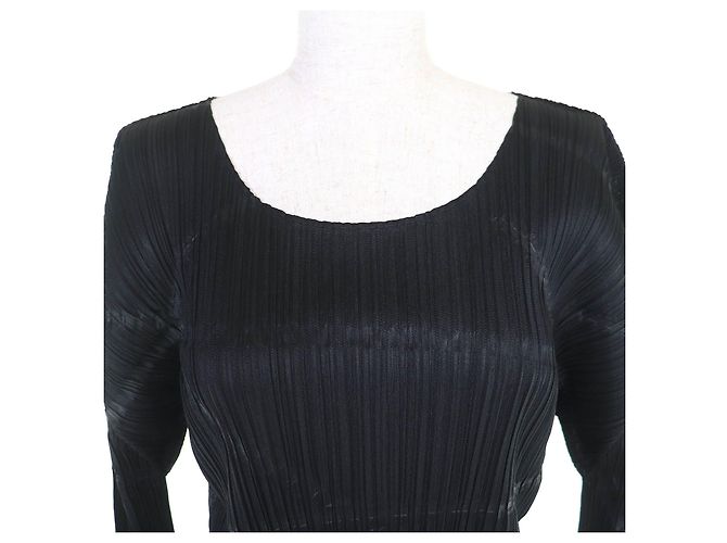 Issey Miyake PLEATS PLEASE Langarm-T-Shirt aus Polyester mit Allover-Print - Ansicht 4