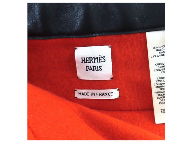 Hermès 3H0322DE Rock aus Kaschmirwolle und Lammleder 34 - Ansicht 7