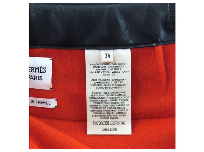 Hermès 3H0322DE Rock aus Kaschmirwolle und Lammleder 34 - Ansicht 8