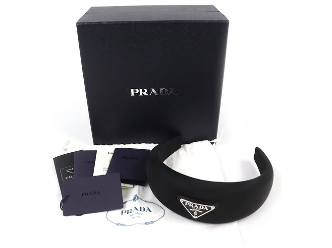 Prada Triangle logo RE-NYLON Headband Black - view 2