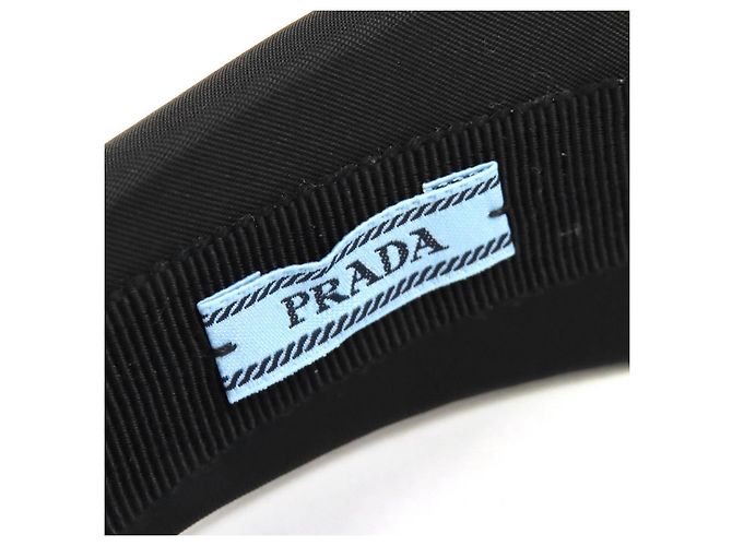 Prada Triangle logo RE-NYLON Headband Black - view 7