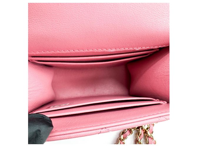 Chanel Square Classic Flap Top Handle Clutch with Chain Quilted Lambskin - vista 5
