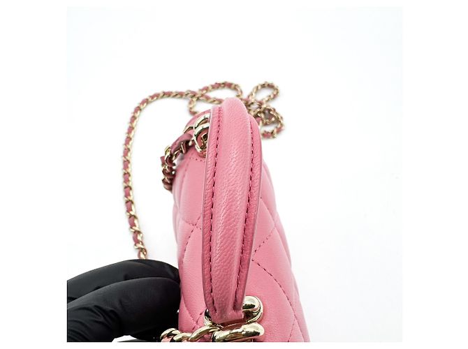 Chanel Square Classic Flap Top Handle Clutch with Chain Quilted Lambskin - vista 7