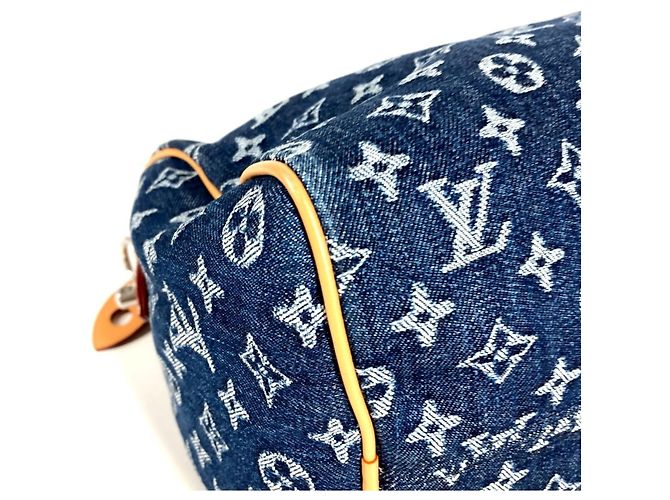 Borsa Louis Vuitton Monogram Flower Denim Speedy Bandoulière 30 - vista 10