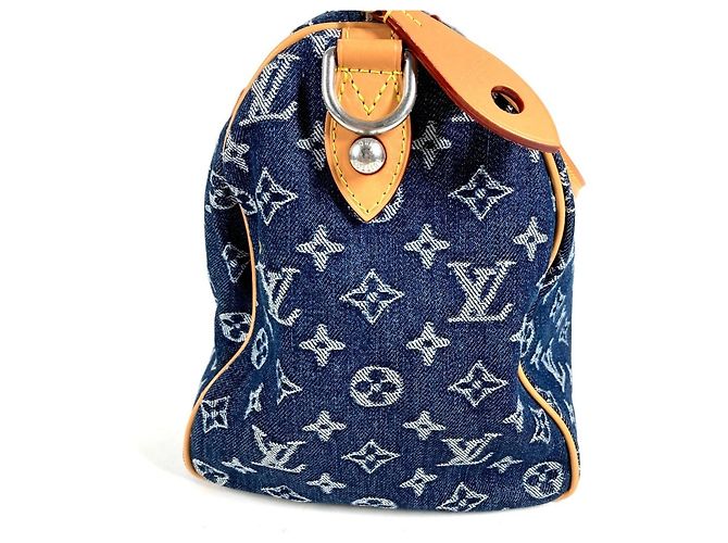 Borsa Louis Vuitton Monogram Flower Denim Speedy Bandoulière 30 - vista 4