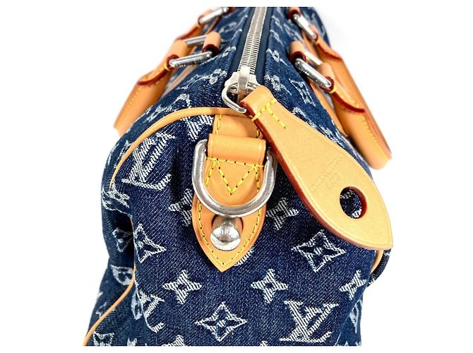 Borsa Louis Vuitton Monogram Flower Denim Speedy Bandoulière 30 - vista 6