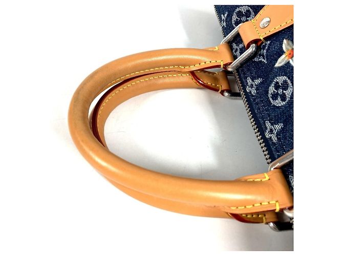 Borsa Louis Vuitton Monogram Flower Denim Speedy Bandoulière 30 - vista 8
