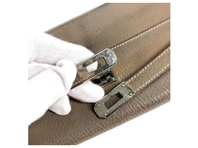 Hermès Cartera Hermes Kelly en Etoupe Gray - vista 10