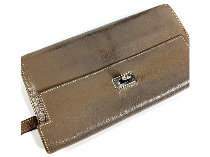 Hermès Cartera Hermes Kelly en Etoupe Gray - vista 11