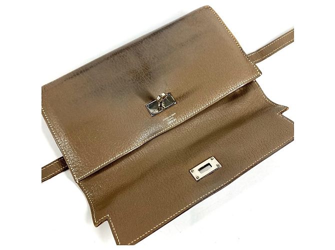 Hermès Cartera Hermes Kelly en Etoupe Gray - vista 13