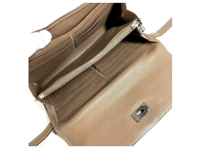 Hermès Cartera Hermes Kelly en Etoupe Gray - vista 14