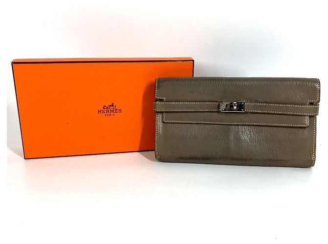 Hermès Cartera Hermes Kelly en Etoupe Gray - vista 17