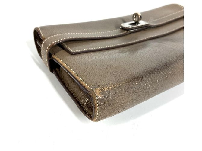 Hermès Cartera Hermes Kelly en Etoupe Gray - vista 4