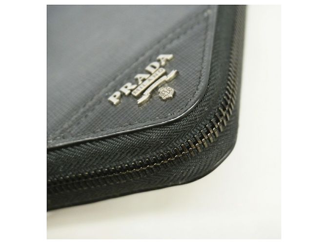 Saffiano Prada Black Leather Long Wallet - view 5