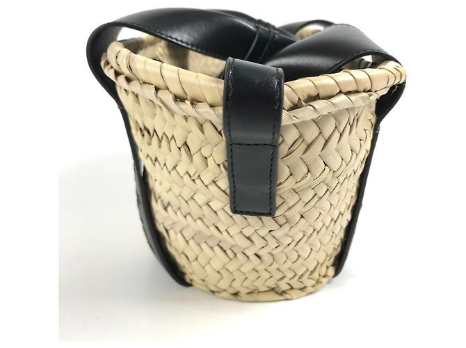 Bolsa Cesto Mini Chloé Sense Preto Bege - vista 4