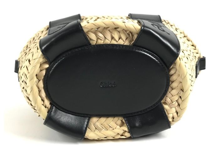 Bolsa Cesto Mini Chloé Sense Preto Bege - vista 5